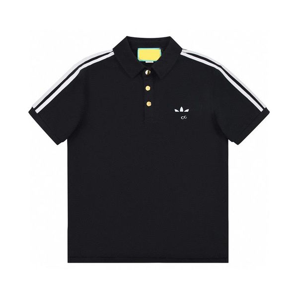 men's plus tees & polos round t-shirt plus size neck embroidered and printed polar style summer wear with street pure cotton 245v, Black;brown